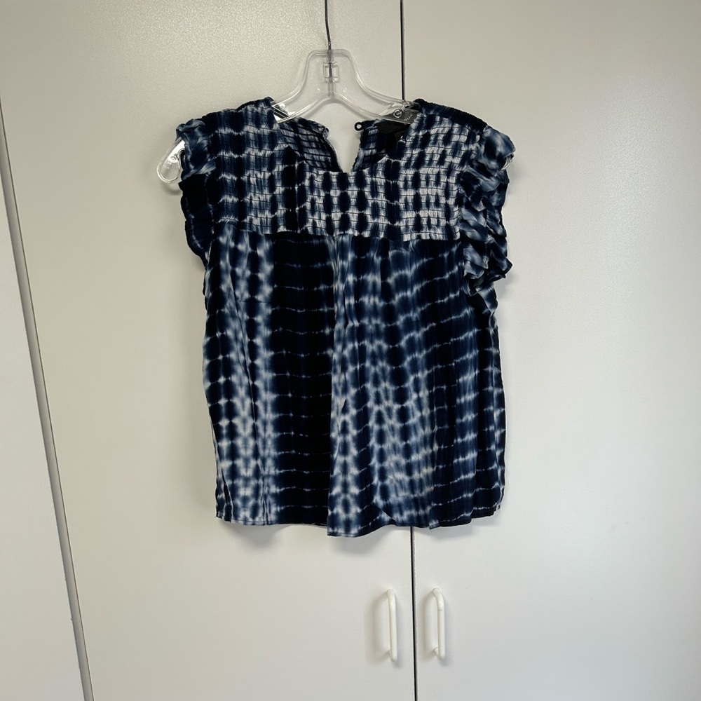 Aqua cap sleeve blouse